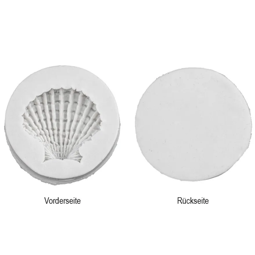 Silikonform, Muschel, Ø5,5cm, 1,5cm hoch, transluzent