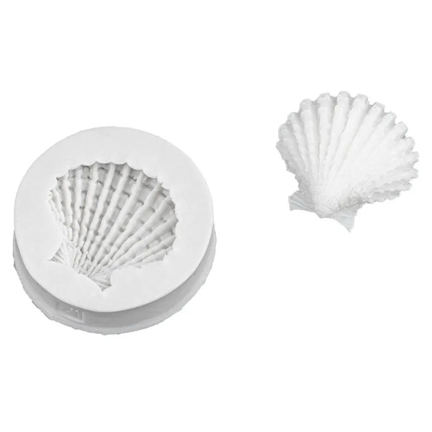 Silikonform, Muschel, Ø5,5cm, 1,5cm hoch, transluzent