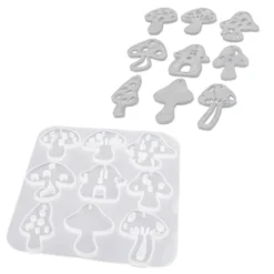 Silikonform, Pilze, 11,3cm x 0,4cm x 13,6cm, 9 Designs, lebensmittelecht