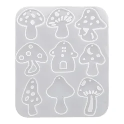 Silikonform, Pilze, 11,3cm x 0,4cm x 13,6cm, 9 Designs, lebensmittelecht