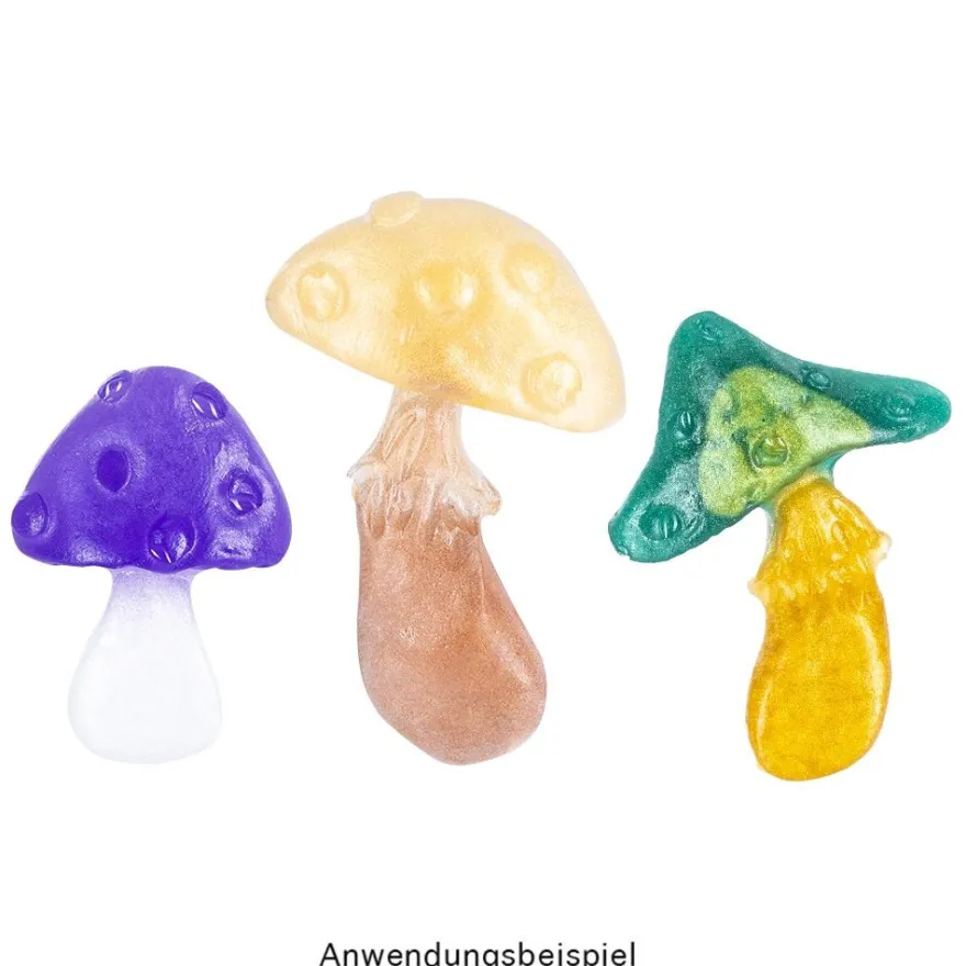 Silikonform, Pilze 2, 7,7cm x 5,5cm x 1cm, transluzent