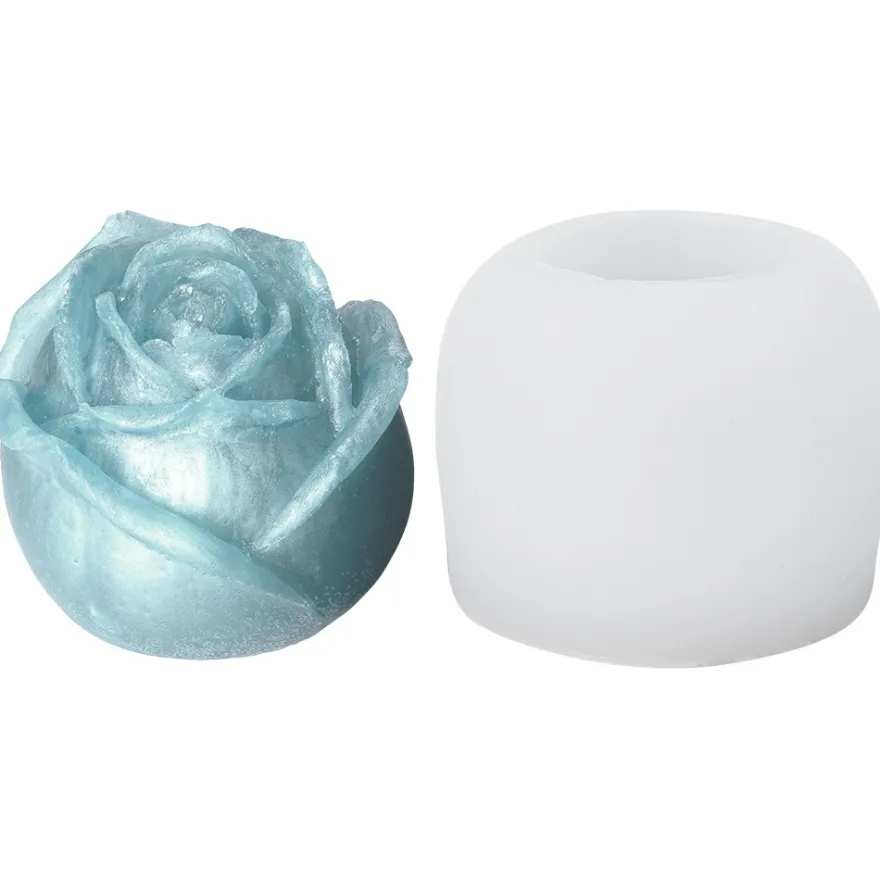 Silikonform Rose 2, Größe fertiges Objekt: 6cm x 6cm x 5,3cm