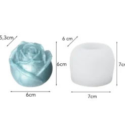 Silikonform Rose 2, Größe fertiges Objekt: 6cm x 6cm x 5,3cm