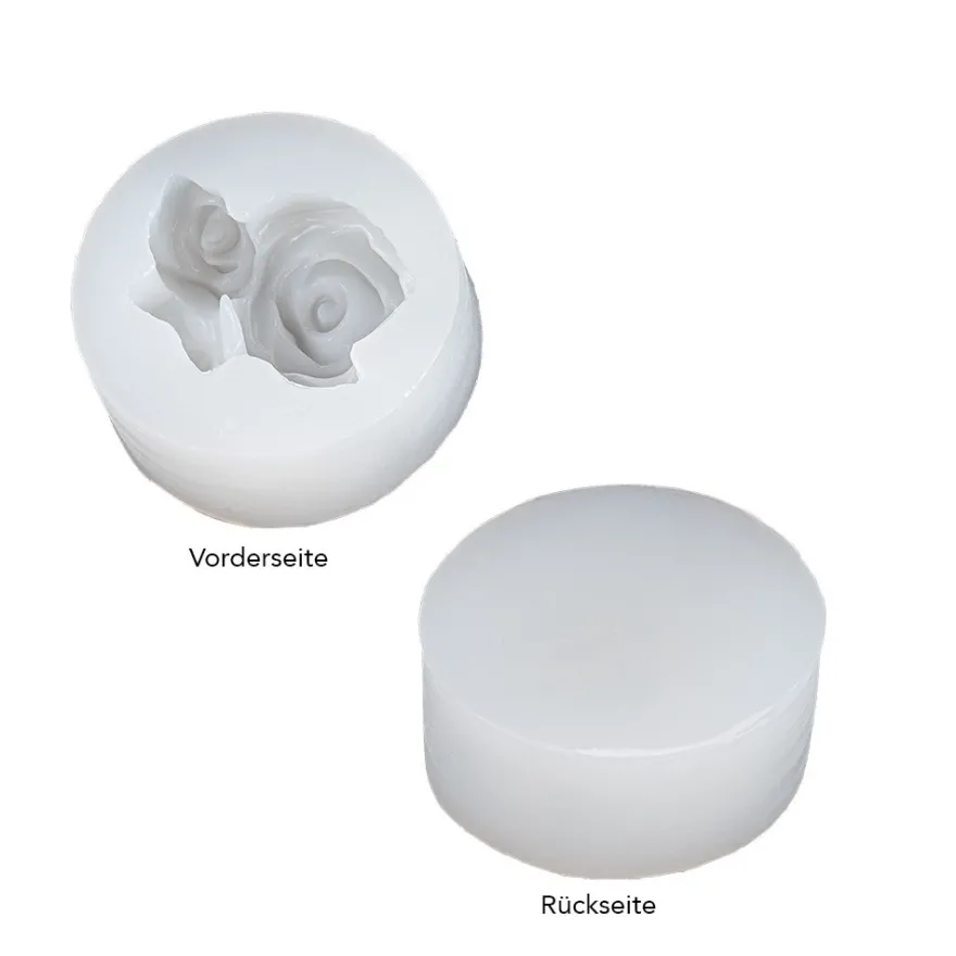 Silikonform Rosen, Größe fertiges Objekt: 7,8cm x 6,4cm x 2,8cm