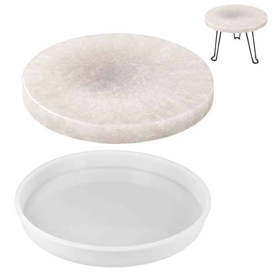 Silikonform, runde Scheibe/Tischplatte, Ø48,5cm, 5,5cm hoch, transluzent, lebensmittelecht