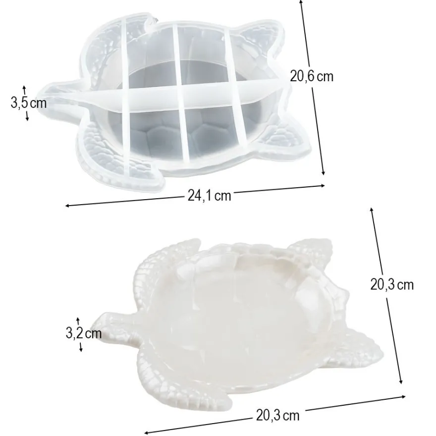 Silikonform, Schale Schildkröte, 24,1cm x 20,6cm x 3,5cm, transluzent, lebensmittelecht
