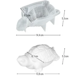 Silikonform, Schildkröte 3, 14,4cm x 9,3cm x 5,3cm, transluzent, lebensmittelecht