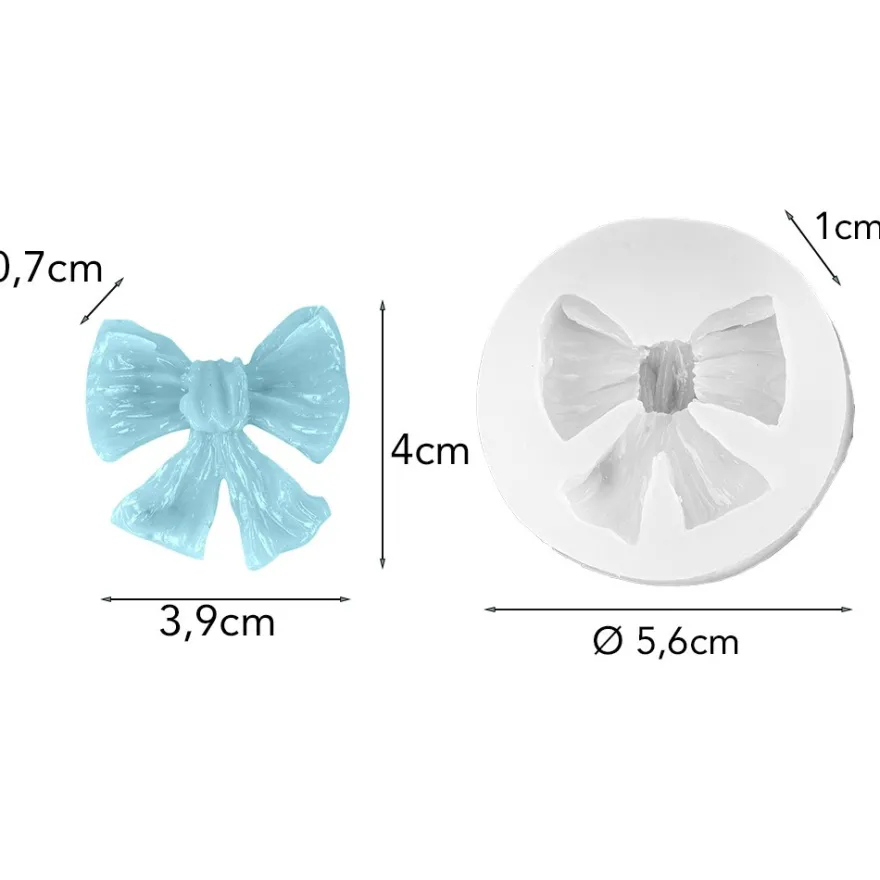 Silikonform Schleife, Größe fertiges Objekt: 4cm x 3,9cm x 0,7cm