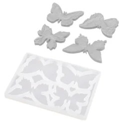 Silikonform, Schmetterlinge 1, 8,8cm x 0,5cm x 7cm, 4 Designs, lebensmittelecht
