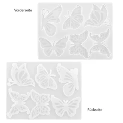 Silikonform, Schmetterlinge 2, 17,9cm x 0,5cm x 13,9cm, 6 Designs, lebensmittelecht