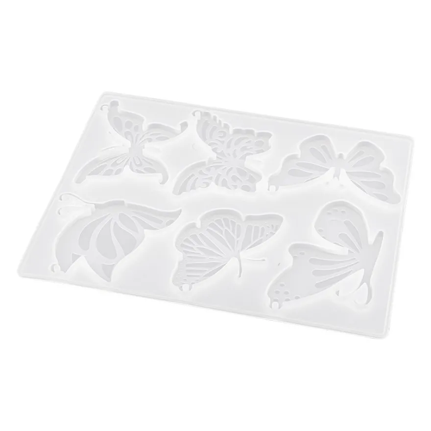 Silikonform, Schmetterlinge 2, 17,9cm x 0,5cm x 13,9cm, 6 Designs, lebensmittelecht