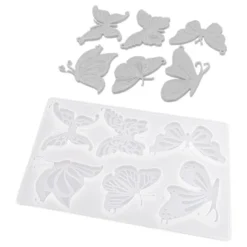Silikonform, Schmetterlinge 2, 17,9cm x 0,5cm x 13,9cm, 6 Designs, lebensmittelecht