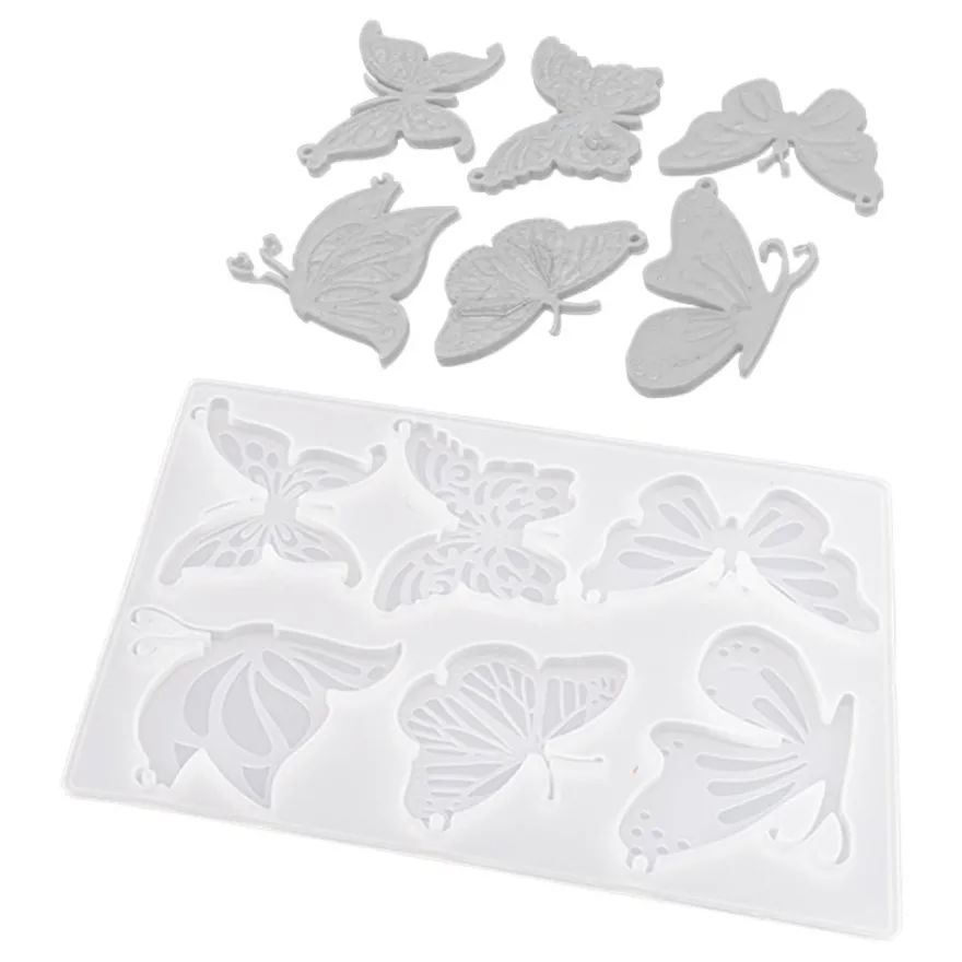 Silikonform, Schmetterlinge 2, 17,9cm x 0,5cm x 13,9cm, 6 Designs, lebensmittelecht