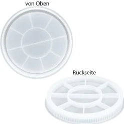 Silikonform, Tablett mit Rillen, Ø22,5cm, 2,6cm hoch, transluzent, lebensmittelecht
