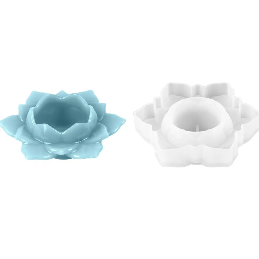 Silikonform Teelichthalter Seerose, Größe fertiges Objekt: 11,7cm x 10,1cm x 4cm