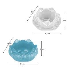Silikonform Teelichthalter Lotusblüte, Größe fertiges Objekt: 7,6cm x 8,1cm x 3,9cm