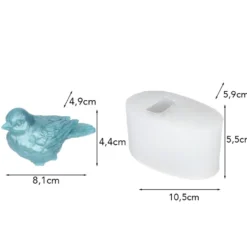 Silikonform Vogel, Größe Figur: 8,1cm x 4,4cm x 4,9cm
