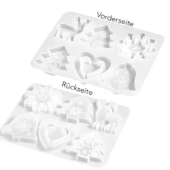 Silikonform Weihnachtliche Formen 2, 6 verschiedene Formen