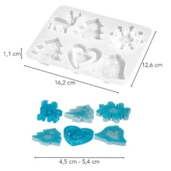 Silikonform Weihnachtliche Formen 2, 6 verschiedene Formen