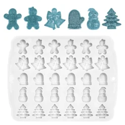 Silikonform Weihnachtliche Formen 1, 6 verschiedene Designs, 30 Formen