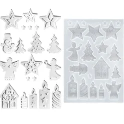 Silikonform Winter/Weihnachten, DIN A4, verschiedene Designs, lebensmittelecht