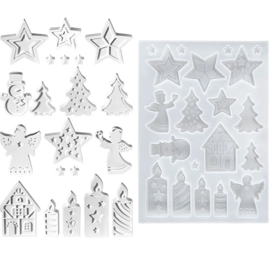 Silikonform Winter/Weihnachten, DIN A4, verschiedene Designs, lebensmittelecht