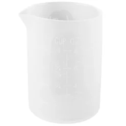 Silikon-Messbecher, antihaft, 250ml, mit Ausgießer, versch. Maßeinheiten, weiß-transluzent