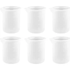 Silikon-Messbecher antihaft, je 100 ml Fassungsvermögen, weiß transluzent, 6 Stück