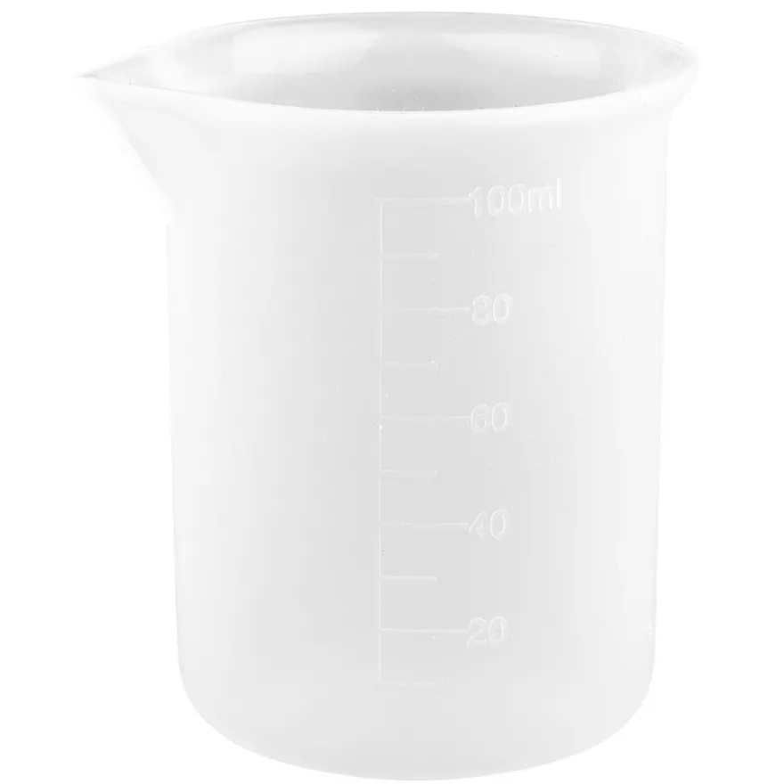 Silikon-Messbecher antihaft, je 100 ml Fassungsvermögen, weiß transluzent, 6 Stück