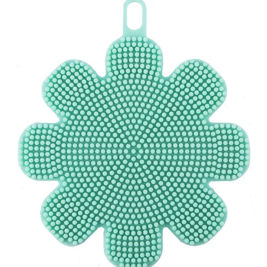 Silikon-Spülschwamm "Blüte", 12cm Ø, mint