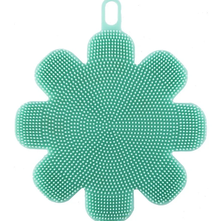 Silikon-Spülschwamm "Blüte", 12cm Ø, mint