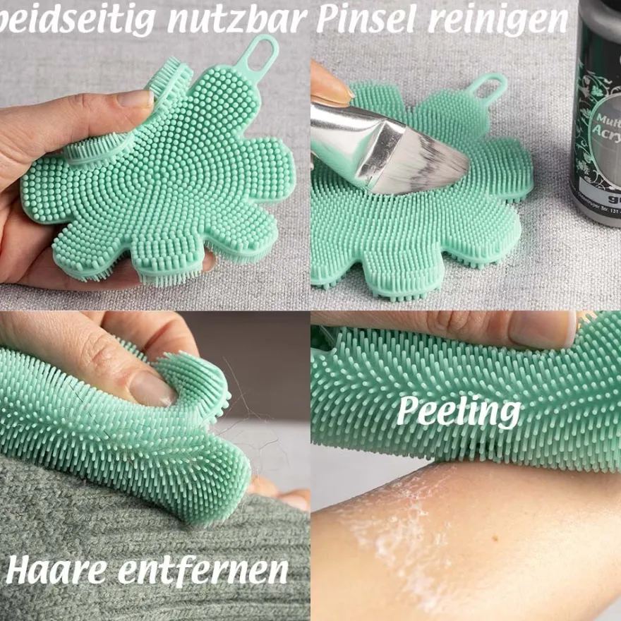 Silikon-Spülschwamm "Blüte", 12cm Ø, mint