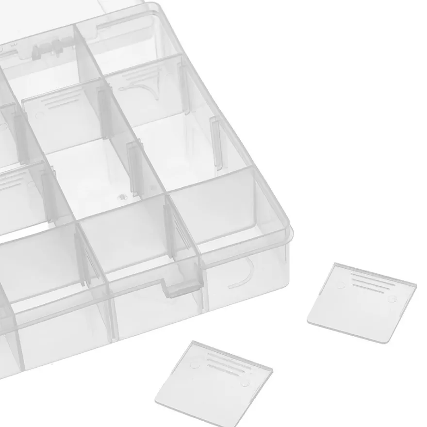 Sortier- & Aufbewahrungsboxen, je Box 20 Fächer, 20,8cm x 16,9cm x 4cm, 4 Stück