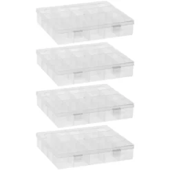 Sortier- & Aufbewahrungsboxen, je Box 20 Fächer, 20,8cm x 16,9cm x 4cm, 4 Stück