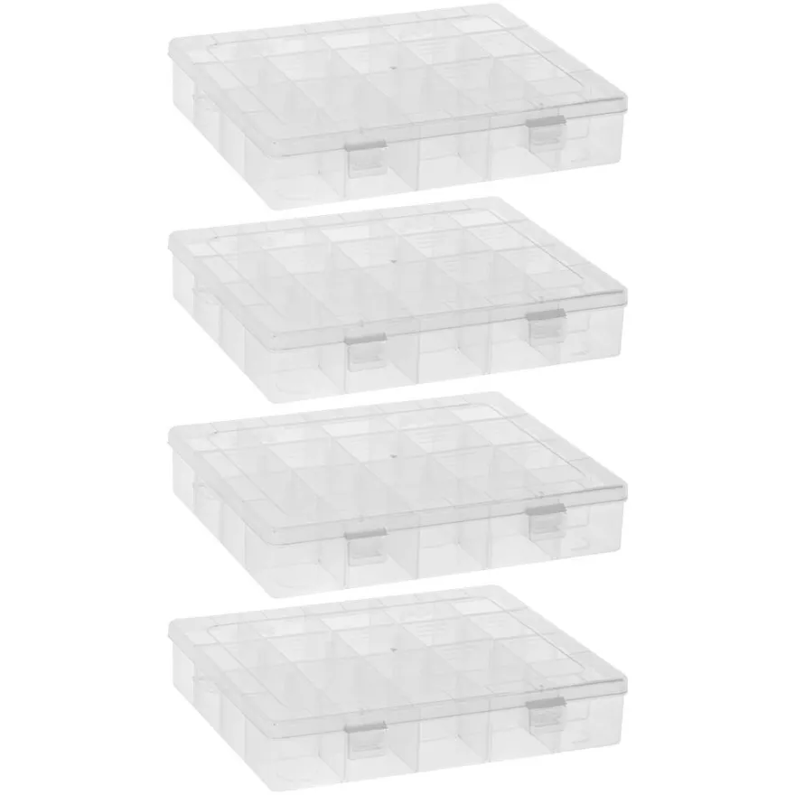 Sortier- & Aufbewahrungsboxen, je Box 20 Fächer, 20,8cm x 16,9cm x 4cm, 4 Stück