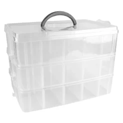Sortier- & Aufbewahrungsbox mit Tragegriff, 26cm x 18,5cm x 17cm, 30 Fächer