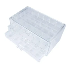 Sortier-/Aufbewahrungsbox mit 3 Schubladen, 72 Fächer, transparent