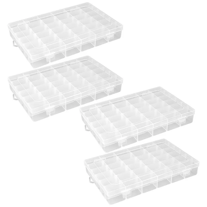 Sortierboxen mit je 36 Fächern, 27,2cm x 17,5cm x 4,5cm, transparent, 4 Stück