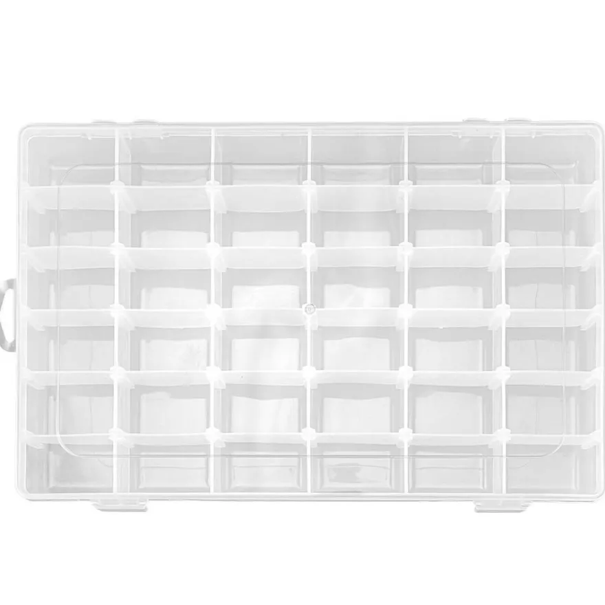 Sortierboxen mit je 36 Fächern, 27,2cm x 17,5cm x 4,5cm, transparent, 4 Stück