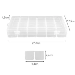 Sortierboxen mit je 36 Fächern, 27,2cm x 17,5cm x 4,5cm, transparent, 4 Stück