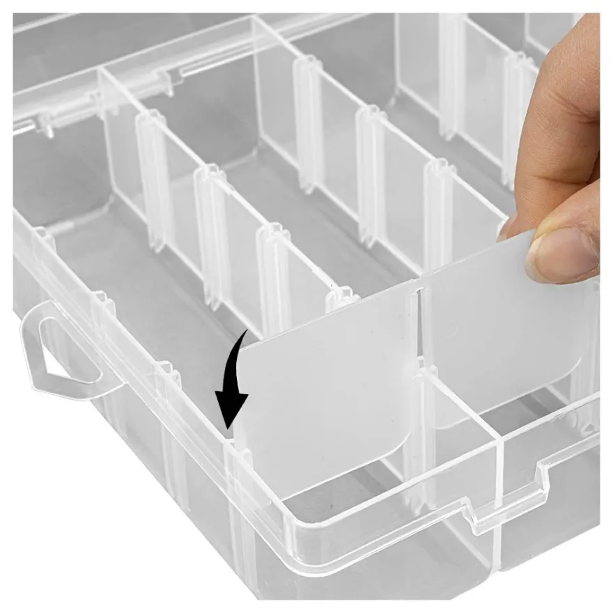 Sortierboxen mit je 36 Fächern, 27,2cm x 17,5cm x 4,5cm, transparent, 4 Stück