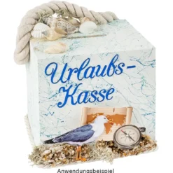 Spardose, Holz, 10,2cm x 9,8cm x 8,2cm, mit Kunststoff-Verschluss auf der Unterseite