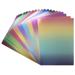 Spiegelkarton, Farbverlauf, DIN A4, selbstklebend, 200g/m², 2x 10 Designs, 20 Bogen