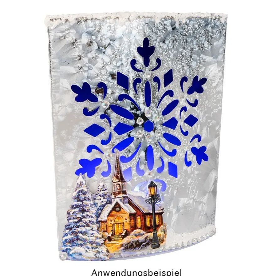 Spiegel-Prickelleuchten "Eiskristall", 14,5cm x 18cm, 5 Stück