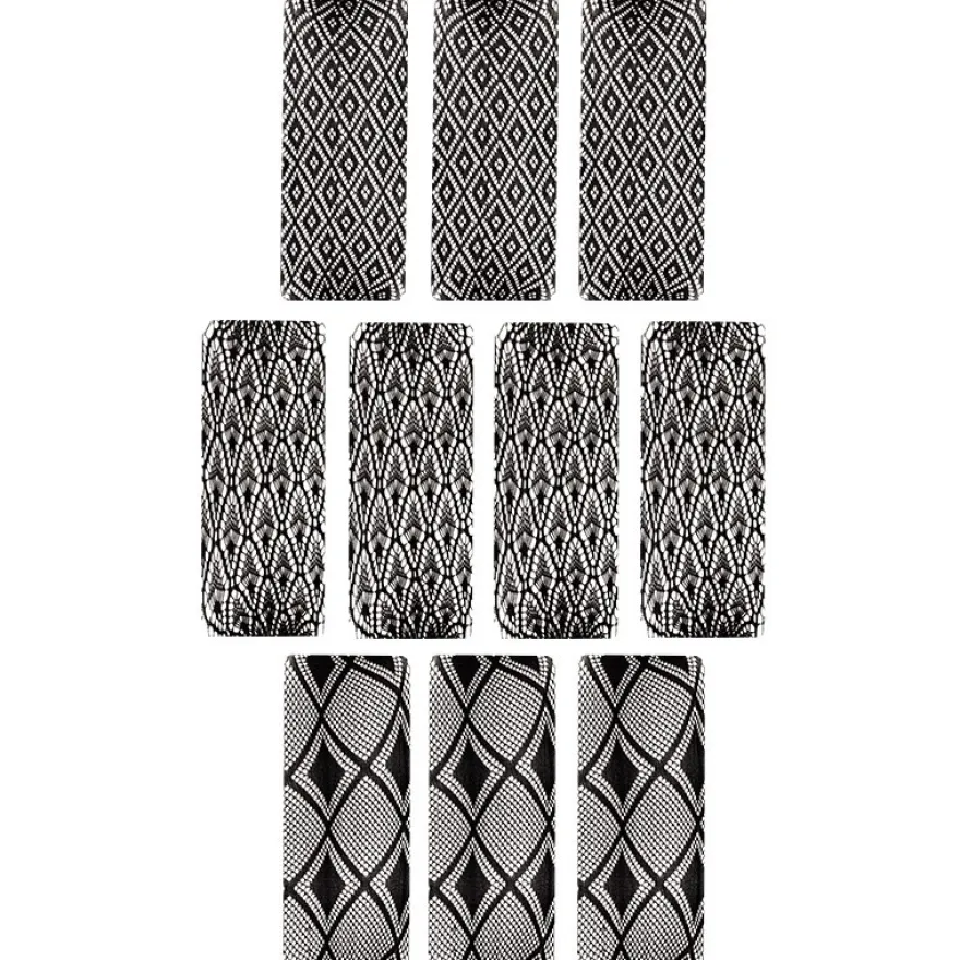Spitzen-Überzüge, schwarz, 3 verschiedene Designs, 10 Stück