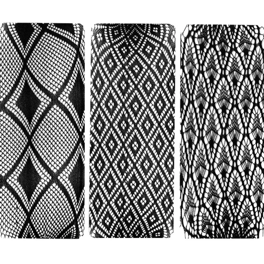 Spitzen-Überzüge, schwarz, 3 verschiedene Designs, 10 Stück