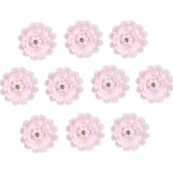 Spitzen-Blüten, mit Perlen, Ø 5cm, rosa, 10 Stück