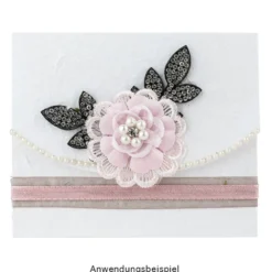 Spitzen-Blüten, mit Perlen, Ø 5cm, rosa, 10 Stück