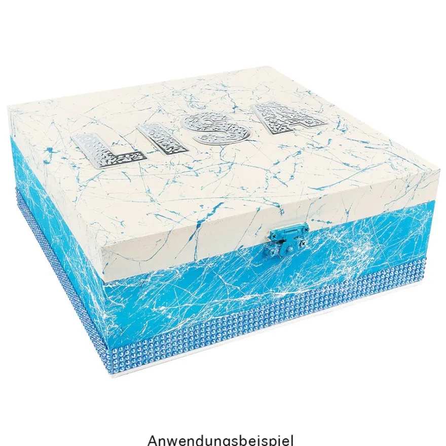 Stanzbogen, Alphabet, DIN A4, 5 verschiedene Farben, silberne Folienveredelung, 10 Bogen