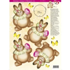 Stanzbogen, Anhänger für Wabenkunst, DIN A4, Hase